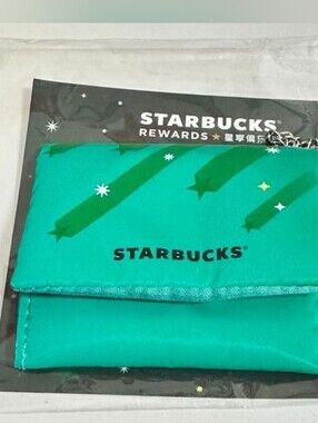 Starbucks Pouch with Key Ring And Long Silver Chain (New)